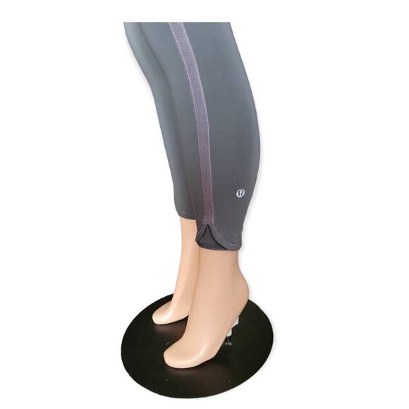 Lululemon Women's Can't Stop Pocket Crop Leggings Size 2 Grey White - Picture 10 of 16